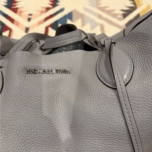 Michael Kors Pebbled Gray Leather Handbag